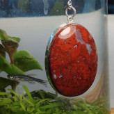 گردن آویز نقره زنانه مردانه عقیق سرخ منظره ای جاسپر صددرصد طبیعی با ضمانت مکتوب اصالت ،برند دُرسیم