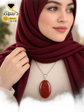 گردن آویز نقره زنانه مردانه عقیق سرخ منظره ای جاسپر صددرصد طبیعی با ضمانت مکتوب اصالت ،برند دُرسیم