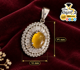 آویز نقره با عقیق زرد عسلی طبیعی با ضمانت مکتوب اصالت