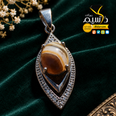 گردن آویز نقره زنانه با عقیق سلیمانی طبیعی با ضمانت مکتوب اصالت.برند دُرسیم