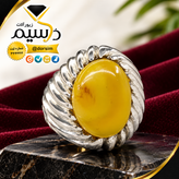 انگشتر نقره مردانه عقیق زرد عسلی صددرصد طبیعی و معدنی با ضمانت مکتوب اصالت جنس و رنگ نگین