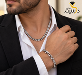 ست زنجیر و دستبند مردانه |استیل رنگ ثابت
