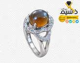 انگشتر نقره زنانه |عقیق عسلی اصل