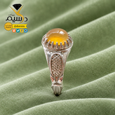 انگشتر نقره مردانه عقیق زرد شرف الشمس طبیعی و معدنی برند درسیم