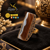 🤎 انگشتر عقیق سلیمانی زنانه|استیل رنگ ثابت با ضمانت