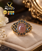 انگشتر استیل رنگ ثابت زنانه عقیق سوسنی صددرصد طبیعی با ضمانت مکتوب اصالت . برند دُرسیم
