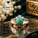 انگشتر نقره مردانه عقیق سبز فیروزه ای .با ضمانت مکتوب اصالت.بذند دُرسیم