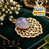 آویز نقره قلمزنی با آبکاری طلا | عقیق اصل | دُرسیم