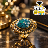 انگشتر استیل رنگ ثابت زنانه عقیق سبز خزه ای اصل | دُرسیم