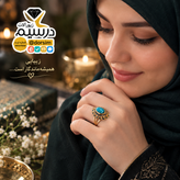 انگشتر استیل رنگ ثابت زنانه عقیق سبز خزه ای اصل | دُرسیم