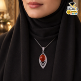 آویز نقره زنانه عقیق سرخ اصل | دُرسیم